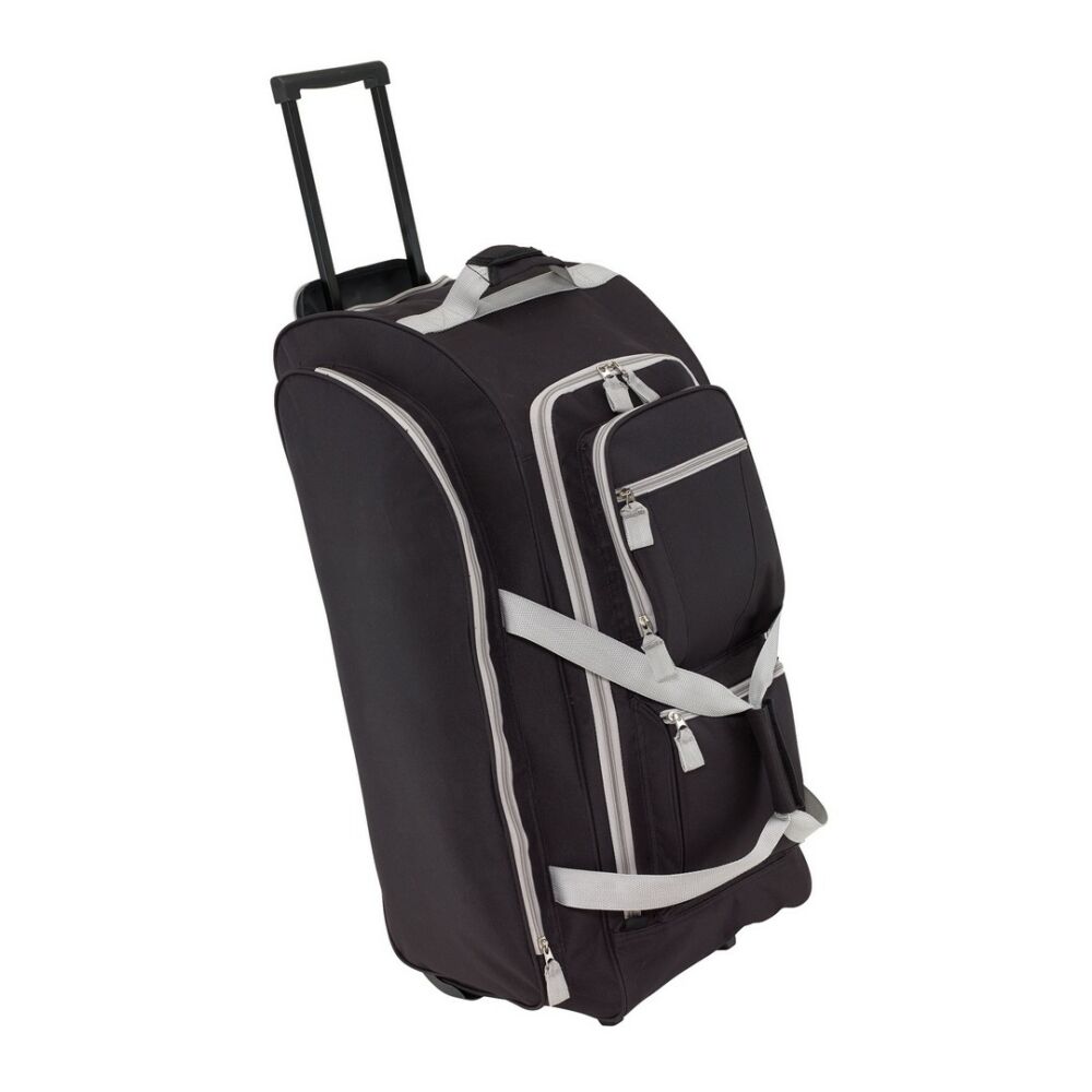 9P gurulós utazó táska, fekete, szürke