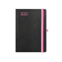Kép 2/3 - Nero A5 napi határidőnapló fekete-pink - 2027
