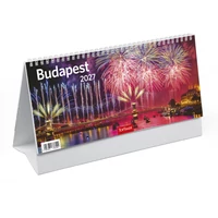 Kép 1/2 - Budapest asztali naptár fehér álló kartontáblával - 2027