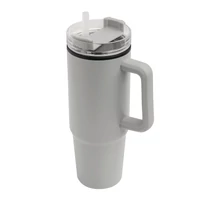 Kép 16/17 - DRINK ULTY ivópohár, Tumbler, duplafalú, világosszürke