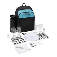 Kép 23/24 - SMART TRIP piknik hátizsák, fekete, türkiz