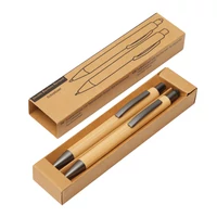 Kép 13/16 - DOUBLE BAMBOO REVISED írókészlet, toll szett, barna, ezüst