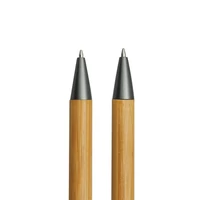 Kép 10/16 - DOUBLE BAMBOO REVISED írókészlet, toll szett, barna, ezüst