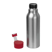 Kép 2/3 - Szilikon fedelű fém ivópalack, 600 ml, piros