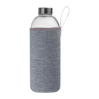 Kép 2/3 - Üveg ivópalack neoprén tokban, 1000 ml, szürke