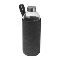 Kép 2/3 - Üveg ivópalack neoprén tokban, 1000 ml, sötétszürke