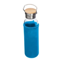 Kép 2/3 - Üveg ivópalack neoprén tokban, 600 ml, világos kék