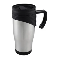 Kép 1/3 - Rozsdamentes acél termoszbögre, 400 ml, szürke