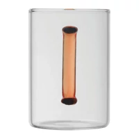 Kép 3/3 - Üvegbögre színes füllel, 250 ml, piros