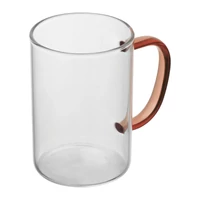 Kép 1/3 - Üvegbögre színes füllel, 250 ml, piros