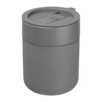 Kép 2/3 - Kerámia termoszbögre szilikon burkolattal, 340ml, szürke