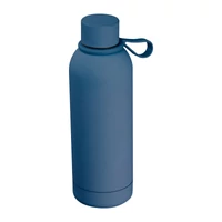 Kép 1/3 - Gumírozott vákuumszigetelt ivópalack, 500ml, sötétkék