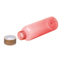 Kép 2/3 - PET ivópalack bambusz fedéllel, 500ml, piros