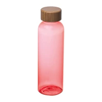 Kép 1/3 - PET ivópalack bambusz fedéllel, 500ml, piros