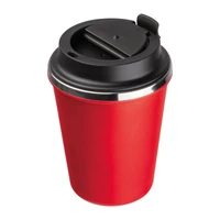 Kép 3/3 - Duplafalú acél ivópohár, 350ml, piros