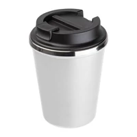 Kép 1/3 - Duplafalú acél ivópohár, 350ml, fehér