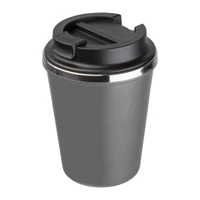 Kép 1/3 - Duplafalú acél ivópohár, 350ml, szürke