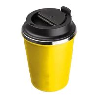 Kép 3/3 - Duplafalú acél ivópohár, 350ml, sárga