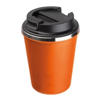 Kép 1/3 - Duplafalú acél ivópohár, 350ml, narancssárga