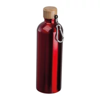 Kép 1/3 - Rozsdamentes acél ivópalack karabinerrel, 750ml, piros