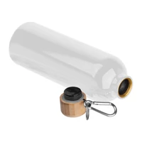 Kép 2/3 - Rozsdamentes acél ivópalack karabinerrel, 750ml, fehér