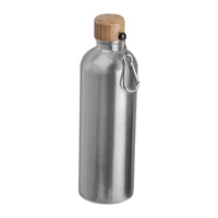 Kép 1/3 - Rozsdamentes acél ivópalack karabinerrel, 750ml, szürke