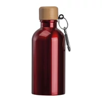Kép 3/3 - Rozsdamentes acél ivópalack karabinerrel, 400ml, piros