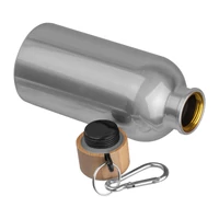 Kép 2/3 - Rozsdamentes acél ivópalack karabinerrel, 400ml, szürke