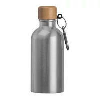 Kép 3/3 - Rozsdamentes acél ivópalack karabinerrel, 400ml, szürke