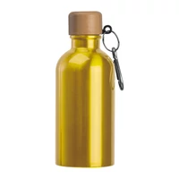 Kép 3/3 - Rozsdamentes acél ivópalack karabinerrel, 400ml, sárga