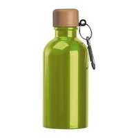 Kép 3/3 - Rozsdamentes acél ivópalack karabinerrel, 400ml, világos zöld