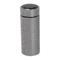 Kép 2/3 - Kisméretű ivópalack strasszkövekkel, 350 ml, szürke