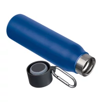 Kép 2/3 - Vákuumszigetelt ivópalack karabinerrel, 600 ml, kék