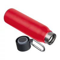 Kép 2/3 - Vákuumszigetelt ivópalack karabinerrel, 600 ml, piros
