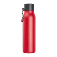 Kép 3/3 - Vákuumszigetelt ivópalack karabinerrel, 600 ml, piros