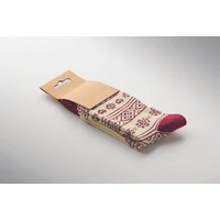Kép 3/5 - SOC MEDIUM Karácsonyi zokni M méret, bézs