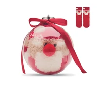 Kép 1/6 - SNUG M Mikulás zokni gömbdíszben, piros