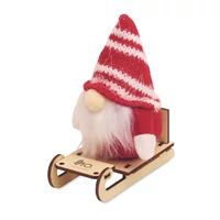 Kép 5/6 - FROSTY SLEIGH Manó fa szánon, piros