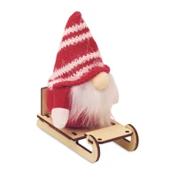 Kép 1/6 - FROSTY SLEIGH Manó fa szánon, piros