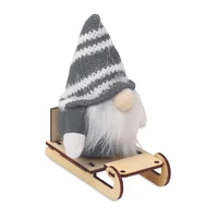 Kép 1/5 - FROSTY SLEIGH Manó fa szánon, szürke