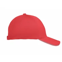 Kép 3/6 - BUFFALO 6 panel baseball sapka 260g/m², fehér/piros
