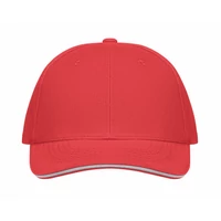 Kép 4/6 - BUFFALO 6 panel baseball sapka 260g/m², fehér/piros