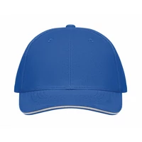 Kép 4/4 - BUFFALO 6 panel baseball sapka 260g/m², fehér/kék