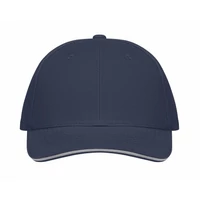 Kép 4/4 - BUFFALO 6 panel baseball sapka 260g/m², fehér/sötétkék