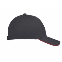 Kép 3/4 - BUFFALO 6 panel baseball sapka 260g/m², fekete/piros