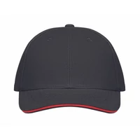 Kép 4/4 - BUFFALO 6 panel baseball sapka 260g/m², fekete/piros
