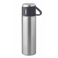 Kép 1/5 - TONIA Duplafalú termoszpalack 420 ml, matt ezüst