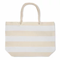 Kép 2/4 - HEAVEN STRIPE Pamut strandtáska 220 g/m², fehér