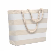 Kép 1/4 - HEAVEN STRIPE Pamut strandtáska 220 g/m², fehér