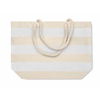 Kép 3/4 - HEAVEN STRIPE Pamut strandtáska 220 g/m², fehér